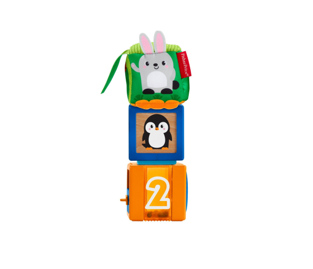 Fisher-Price Kolorowe zwierzątka klocki sensoryczne - 540748 - zdjęcie 2